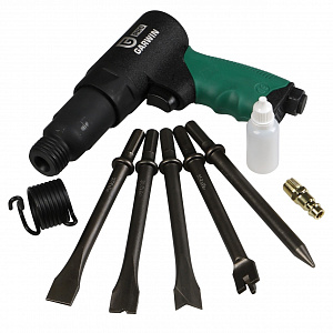 GARWIN PRO 804025-67-3500 Молоток пневматический с 5-ю зубилами 190 мм Энерг. уд. 6,5 Дж, HEX (H10)