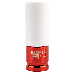 Licota AN4021L Головка, 1/2", 21 мм, торцевая, 6-гранная, ударная, глубокая, тонкостенная, для литых дисков