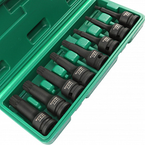 GARWIN PRO 626630-8-12 Набор ударных насадок 1/2" 8 пр. TRIPLE/Звездочка M5.M6.M8.M10.M12.M14.M16.M18 мм, L= 78 mm