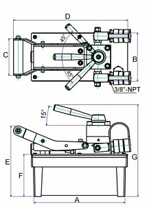 GARWIN INDUSTRIAL 811013-700-3000-2-P Насос ножной гидравлический с пневматическим приводом для двухполостного инструмента 700 бар; 3 л