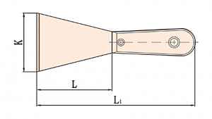 GARWIN INDUSTRIAL GSS-XDC08 Шпатель искробезопасный 95х65 мм с деревянной рукояткой