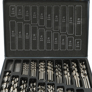 GARWIN INDUSTRIAL GM-BS155 Набор сверл 1.0-10.5, шаг 0.5, HSS-G, DIN338, 155 предметов