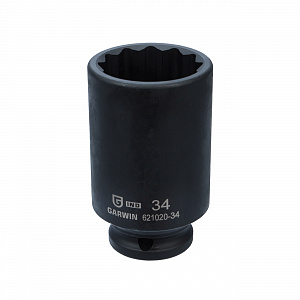 GARWIN INDUSTRIAL 621020-34 Головка, 1/2", 34 мм, торцевая, 12-гранная, ударная, глубокая