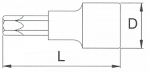 Licota H2T15 Головка со вставкой, 1/4", T15, 37 мм