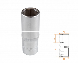 Головка торцевая глубокая шестигранная 3/8", 17 мм AFFIX AF00130017