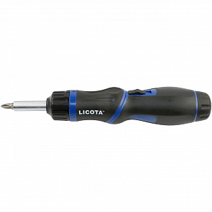 Licota ARD-12K04 Отвертка трещоточная с поворотной ручкой и сменными вставками 1/4", 9 пр.