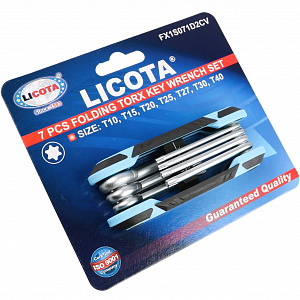 Licota FX1S071D2CV Набор складных ключей Torx, 7 пр., T10-T40