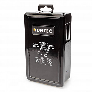 RUNTEC RT-DSCB25 Набор сверл по металлу RUNTEC 1-13 мм, HSS-Co5, 25 предметов