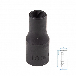 Головка для поврежденного крепежа 1/2", 10 мм KING TONY 9TD403-10M