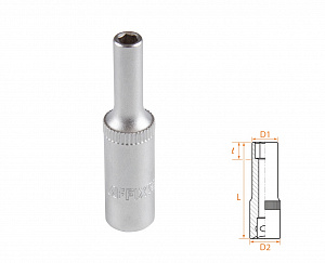 Головка торцевая глубокая шестигранная 1/4", 4 мм AFFIX AF00120004