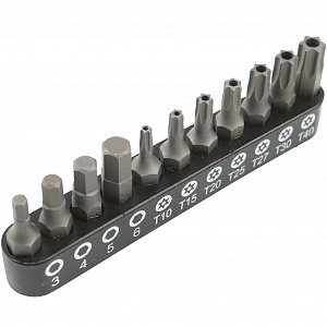 Licota ALK-8009-BIT2-CK Набор бит 1/4" 25 мм на держателе TORX c отв., HEX