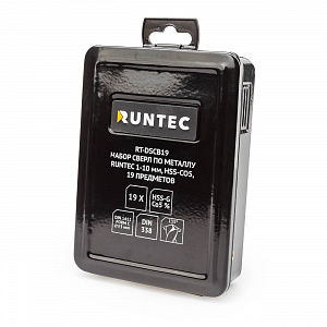 RUNTEC RT-DSCB19 Набор сверл по металлу RUNTEC 1-10 мм, HSS-Co5, 19 предметов