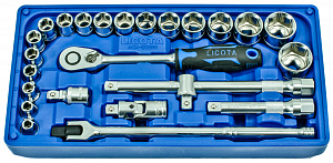 Licota ACK-B3001 Набор торцевых головок 1/2" с аксессуарами, 25 пр., в ложементе-кейсе