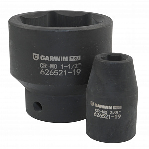 GARWIN PRO 626521-19 Набор ударных головок дюймовых 1/2", 38 мм, 19 пр., 3/8" - 1-1/2"
