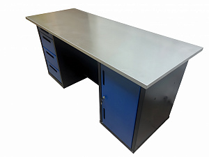 Верстак инструментальный двухтумбовый GWT-V1800BL Great Wolf, 4 ящика, тумба с дверью, 1800x700