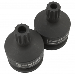 GARWIN INDUSTRIAL 626605-SET9 Набор ударных головок бит 3/4"; для внутр. шестигранника HEX 14-24 мм; SPLINE с отверстием M16H, M18H; L=60 мм; 9 пр