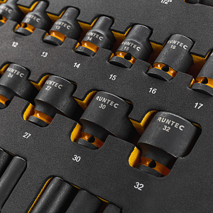 RUNTEC RT-IWPIST1E38F Набор с пневмогайковертом, динамометрическим ключом, ударными головками RUNTEC 1/2", 8-32 мм, CrMo, ложемент EVA, 38 пр.