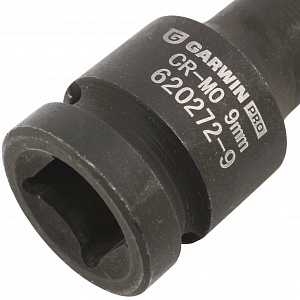 GARWIN PRO 620272-9 Головка, 1/2", 9 мм, торцевая, 6-гранная, ударная, глубокая