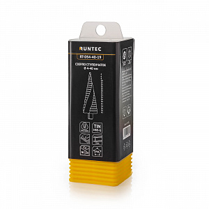 RUNTEC RT-DS4-40-19 Сверло ступенчатое RUNTEC 4-40 мм, 19 ступеней, HSS-TiN