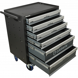 GARWIN PRO S01006-263 Тележка инструментальная 6 полок с комплектом инструмента, 263 пр., серая