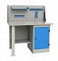 GARWIN INDUSTRIAL 004025-1 Верстак однотумбовый, тумба с дверцей с оцинкованной столешницей 1200 мм (синий RAL5005)-4004