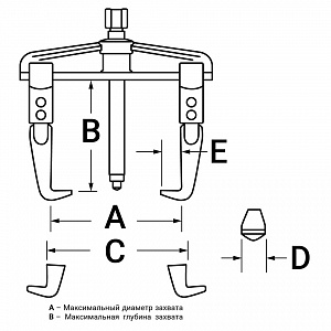 Licota ATB-1025H Съемник подшипников двухлапый, американского типа, 640 мм