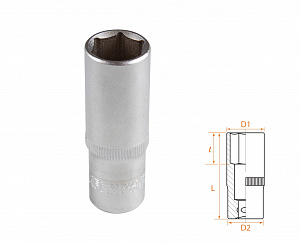 Головка торцевая глубокая шестигранная 3/8", 16 мм AFFIX AF00130016