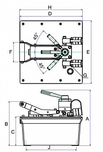 GARWIN INDUSTRIAL 811013-700-8000-2-P Насос ножной гидравлический с пневматическим приводом для двухполостного инструмента 700 бар; 8 л