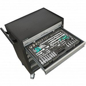 GARWIN PRO S01006-143 Тележка инструментальная 6 полок с комплектом инструмента, 143 пр., серая