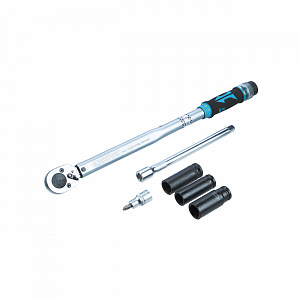 Licota AQL-S003NM Динамометрический ключ 1/2" 40-210Нм, набор 6 пр. (уд. головки 19,21, 7/8", удлинитель 1/2 250 мм, бита PH3)