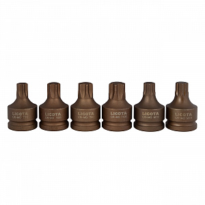 Licota ASA-80009 Набор ударных головок 3/4", T70-T100, M16, M18, 6пр.