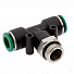 GARWIN PRO 808520-T-10-10-38 Фитинг цанговый Т-тройник М3/8" 10 мм, с уплотнением, пластм. корпус-4004
