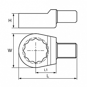 GARWIN INDUSTRIAL 505580-65-27 Насадка для динамометрического ключа накидная 65 мм с посадочным квадратом 27*36