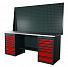 RUNTEC RTI20Z-TI7-TI7-P20-P20-3020 Верстак серии Industrial, 2000 мм, оцинк, тумба с 7-ю ящиками + тумба с 7-ю ящиками, экран 1000, красный RAL 3020-4004