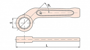 GARWIN INDUSTRIAL GSS-VD46 Ключ накидной ударный изогнутый искробезопасный 46 мм
