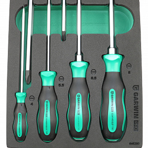 GARWIN PRO 646280 Набор отверток цельнометаллических и стандартных 8 пр. в ложементе EVA
