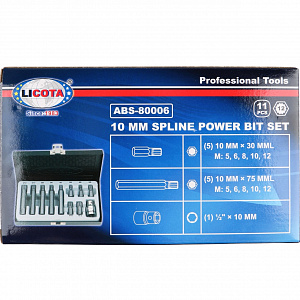 Licota ABS-80006 Набор бит Spline М5-М12 S2, 11 пр.