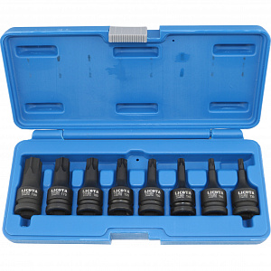 Licota ASA-40002S Набор TORX ударных в кейсе 1/2" T30, T40, T45, T50, T55, T60, T70, T80 мм 8 пр, длина 60 мм