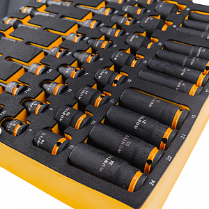 RUNTEC RT-IS1E51F Набор ударных головок с аксессуарами RUNTEC 1/2", 8-32 мм, CrMo в ложементе EVA, 51 предмет