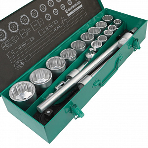 GARWIN PRO 643565-12 Набор торцевых головок 3/4" 12 гр., 19-55 мм, 21 пр.