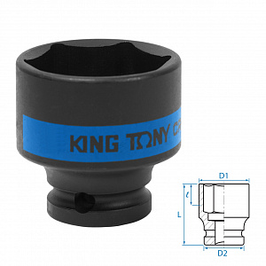 Головка торцевая ударная шестигранная 1/2", 37 мм KING TONY 453537M