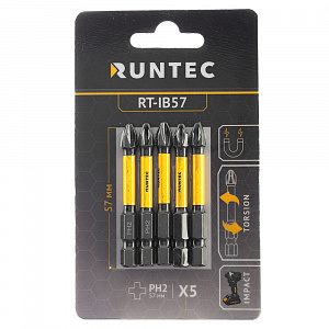 RUNTEC RT-IB57 Бита ударная RUNTEC H6.35 57мм PH2 5шт.