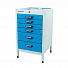GARWIN PRO MST-T6-7035-5015 Тумба 6 ящиков Standart, без крышки, светло-серый каркас, светло-синие ящики, 7035+5015-4004