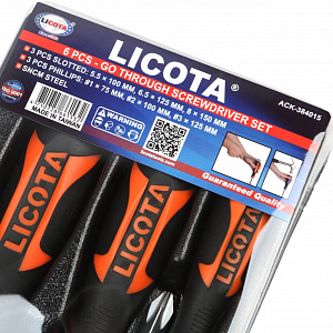 Licota ACK-384015 Набор отверток цельнометаллических 6 пр. в ложементе