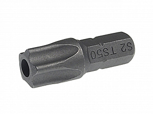 Бита TORX TS50Hх25мм 1/4" 5-ти гранная с отверстием JTC