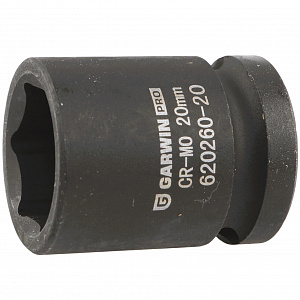 GARWIN PRO 620260-20 Головка, 1/2", 20 мм, торцевая, 6-гранная, ударная