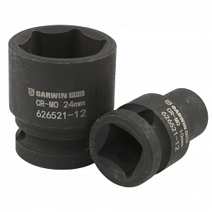 GARWIN PRO 626521-12 Набор ударных головок 38 мм 1/2" 12пр. 10-24 мм в металлическом кейсе
