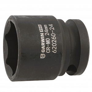 GARWIN PRO 620260-24 Головка, 1/2", 24 мм, торцевая, 6-гранная, ударная