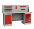 GARWIN INDUSTRIAL 004075-6 Верстак двухтумбовый с дверцей и 7 ящиками с оцинкованной столешницей 2000 мм (красный RAL3000)-4004