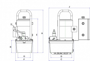 GARWIN INDUSTRIAL 811020-2-700-3-S Станция насосная гидравлическая с электроприводом для двухполостного инструмента 220В; 700 бар; 3 л; управление дистанц.